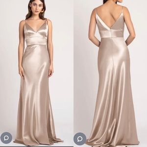 Jenny Yoo Satin Bridesmaid Dress Size 6 Color Petal Never Worn!